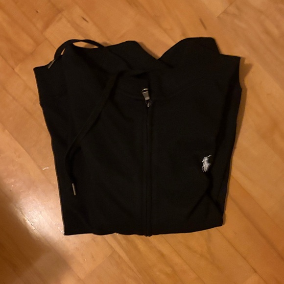 Polo by Ralph Lauren Black Hoodie with Iconic Emblem - Picture 1 of 3